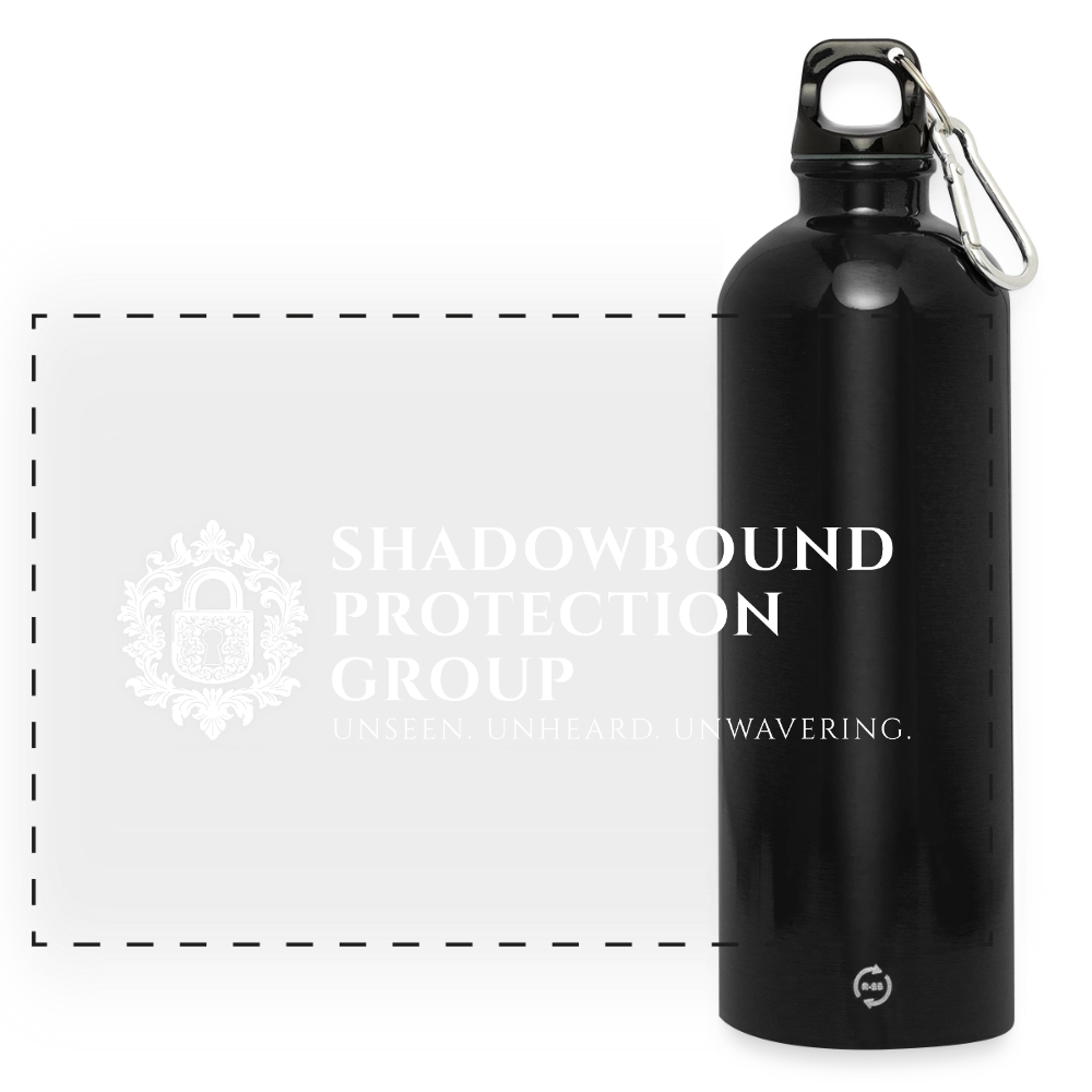 Shadowbound Protection Group · Trinkflasche mit Karabiner (Schwarz) - Schwarz