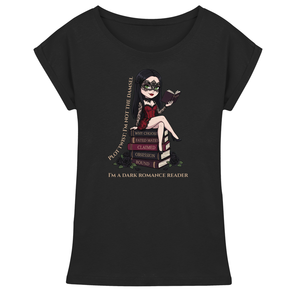 Dark Hearts Society · Dark Darlings · Katha - Extended Shoulder T-Shirt - Dark Romance Merch & Bookish Geschenke - Dark Hearts Society
