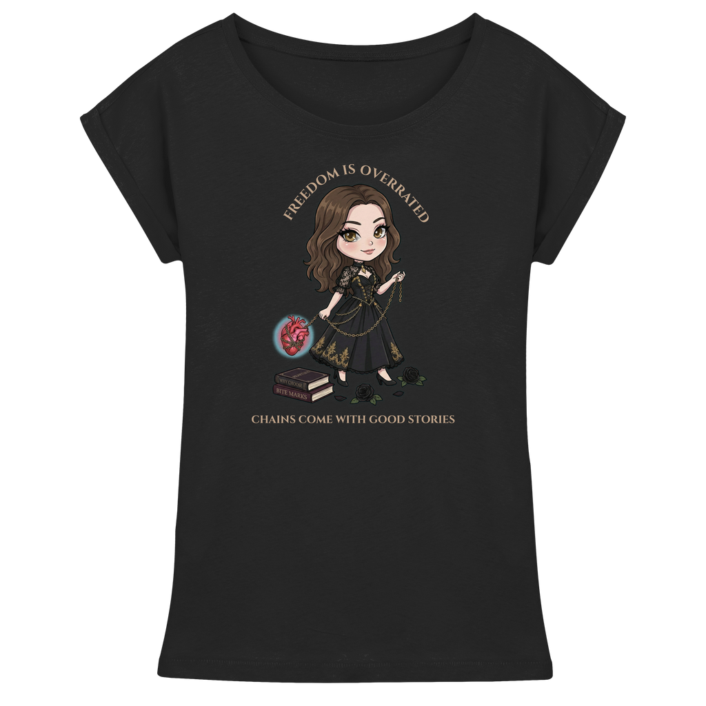 Dark Hearts Society · Dark Darlings · Juna - Extended Shoulder T-Shirt - Dark Romance Merch & Bookish Geschenke - Dark Hearts Society