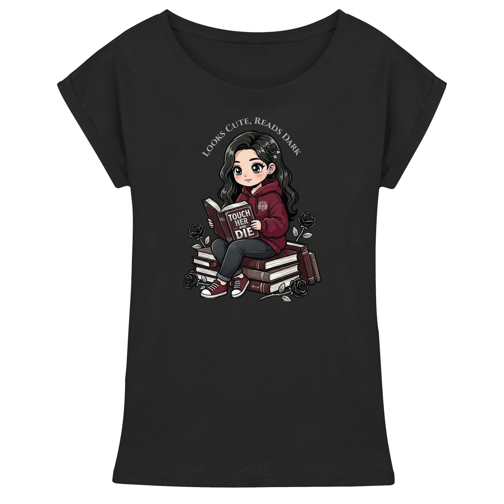 Dark Hearts Society · Dark Darlings · Luna - Extended Shoulder T-Shirt - Dark Romance Merch & Bookish Geschenke - Dark Hearts Society