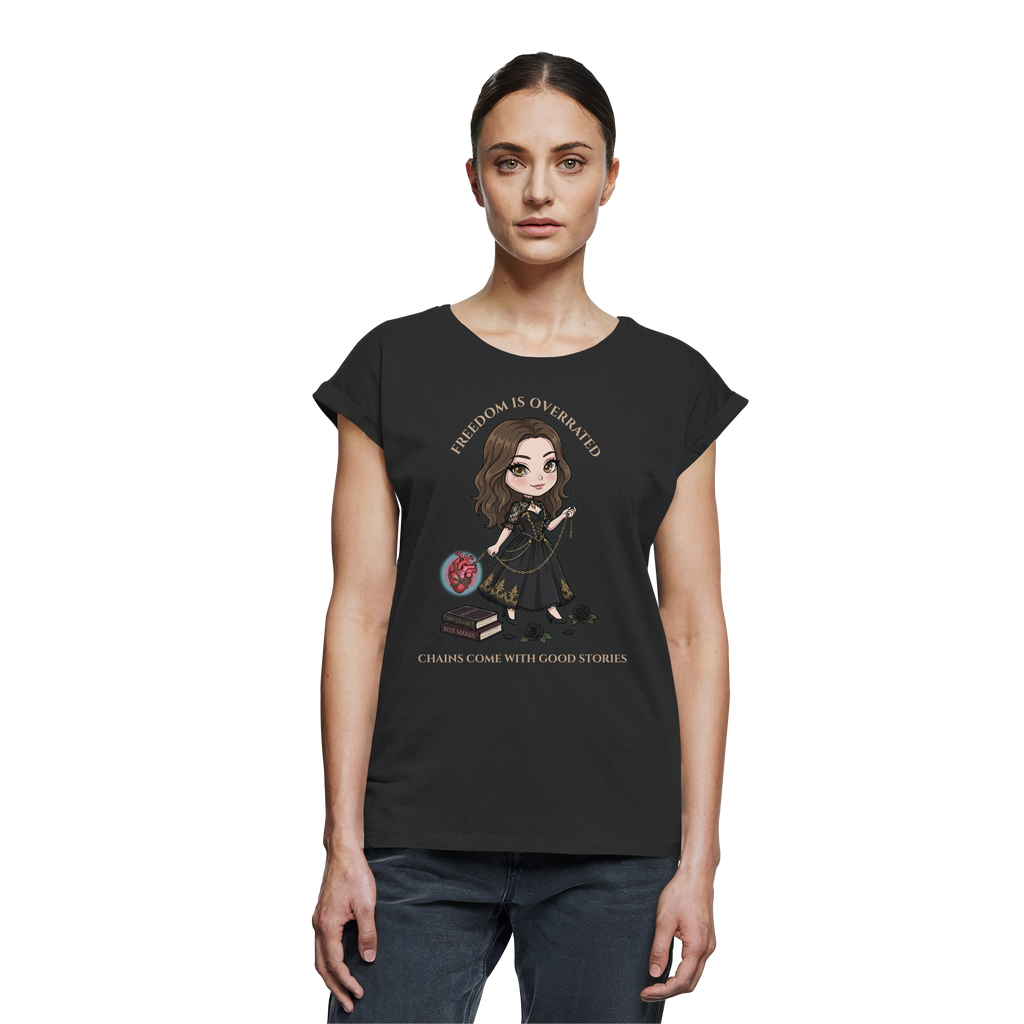 Dark Hearts Society · Dark Darlings · Juna - Extended Shoulder T-Shirt - Dark Romance Merch & Bookish Geschenke - Dark Hearts Society