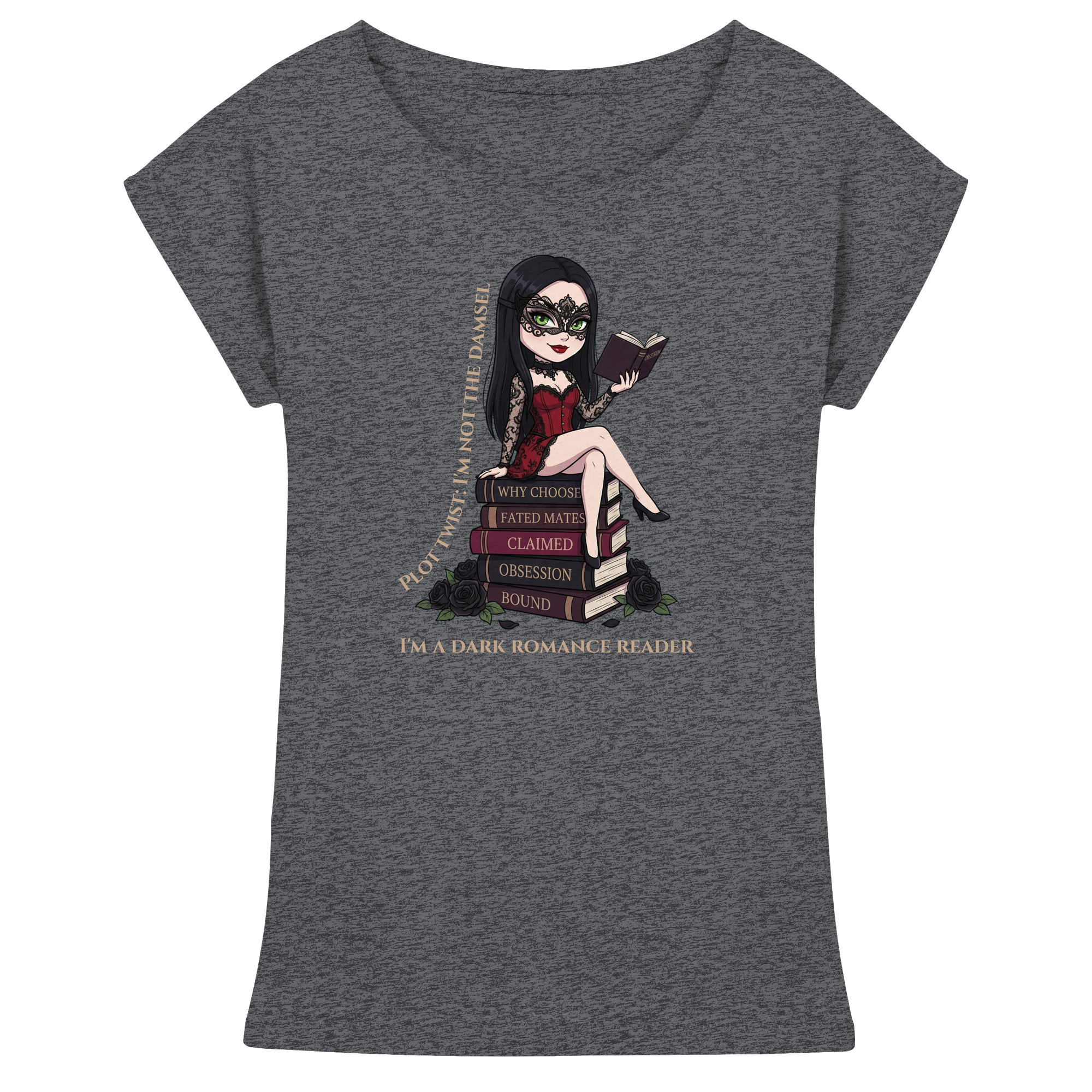 Dark Hearts Society · Dark Darlings · Katha - Extended Shoulder T-Shirt - Dark Romance Merch & Bookish Geschenke - Dark Hearts Society
