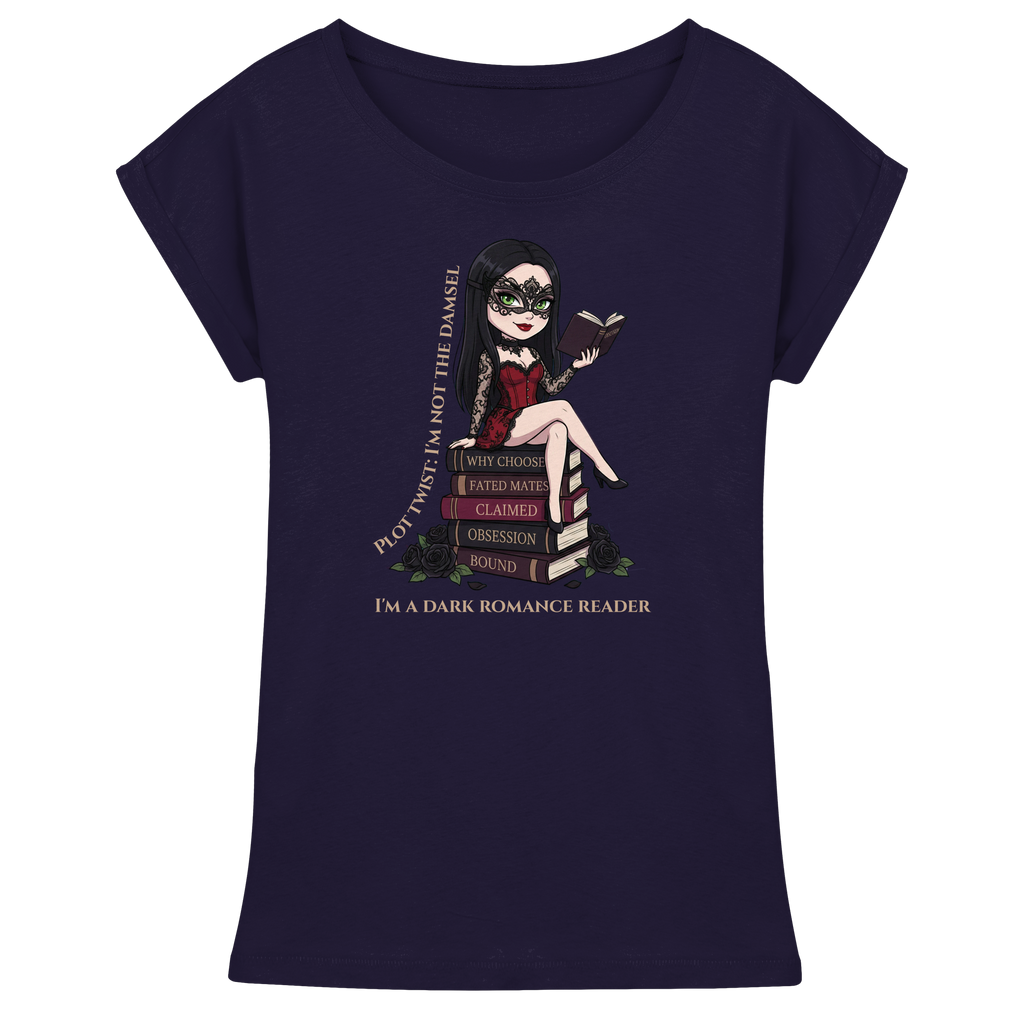 Dark Hearts Society · Dark Darlings · Katha - Extended Shoulder T-Shirt - Dark Romance Merch & Bookish Geschenke - Dark Hearts Society