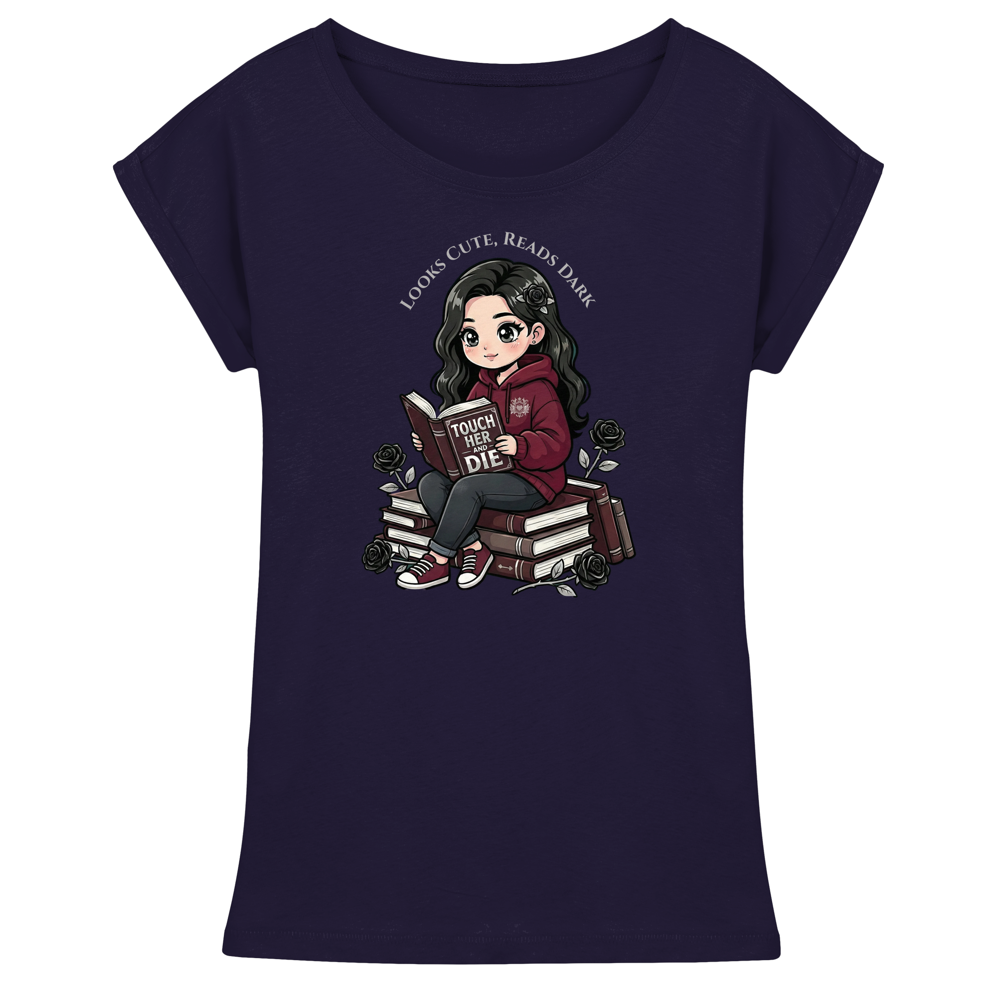 Dark Hearts Society · Dark Darlings · Luna - Extended Shoulder T-Shirt - Dark Romance Merch & Bookish Geschenke - Dark Hearts Society