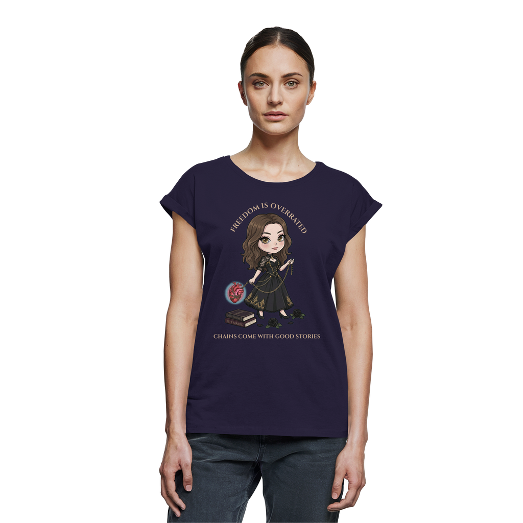 Dark Hearts Society · Dark Darlings · Juna - Extended Shoulder T-Shirt - Dark Romance Merch & Bookish Geschenke - Dark Hearts Society