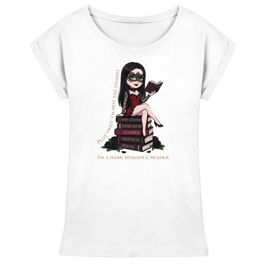 Dark Hearts Society · Dark Darlings · Katha - Extended Shoulder T-Shirt - Dark Romance Merch & Bookish Geschenke - Dark Hearts Society